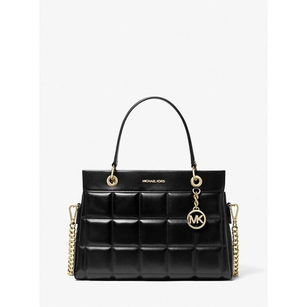 Michael kors Women's Black Medium Quilted Leather Susan Satchel Handbags
